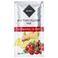 Чай Rioba Журавлина та імбир фруктово-медовий 50г 12шт упаковка