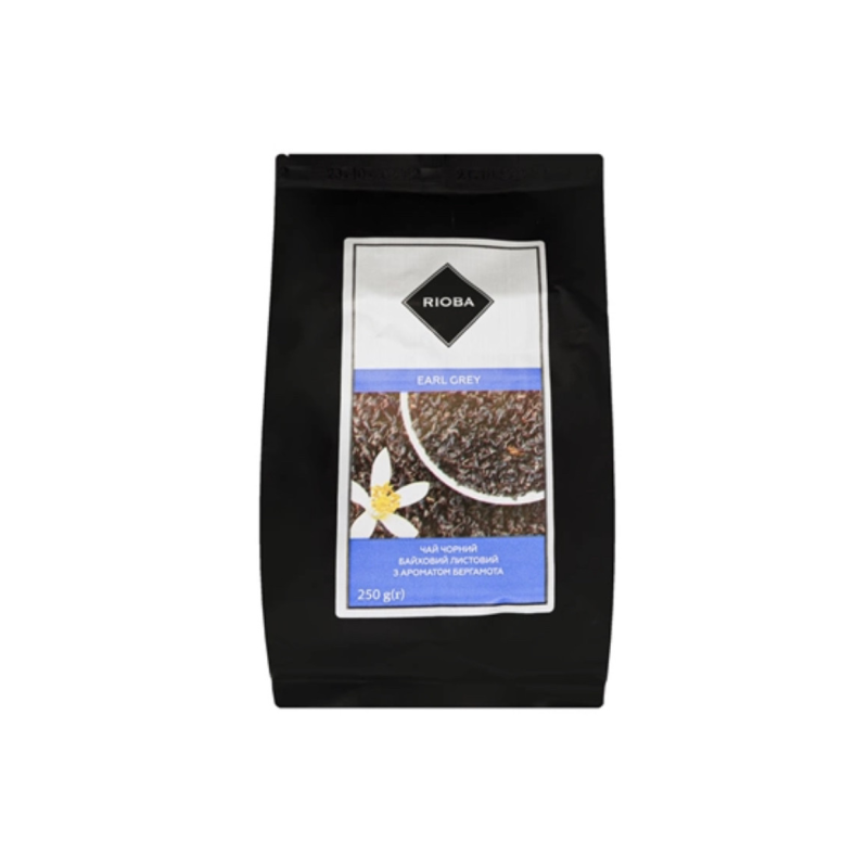 Чай Rioba Earl Grey чорний листовий з аромат бергамоту 250г